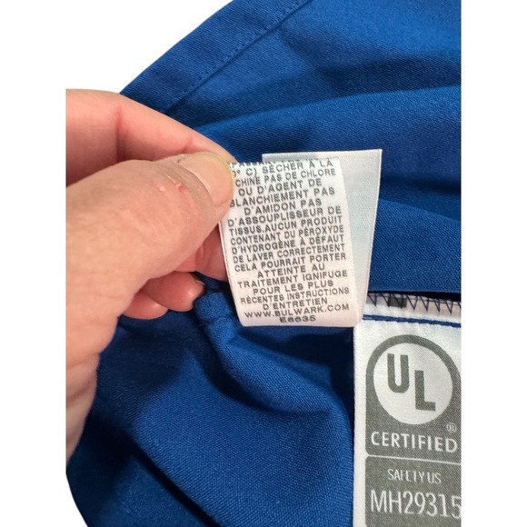 Bulwark FR‎ Flame Resistant Nomex Royal Blue Lab Coat Work Coverall XL-RG - Picture 10 of 11